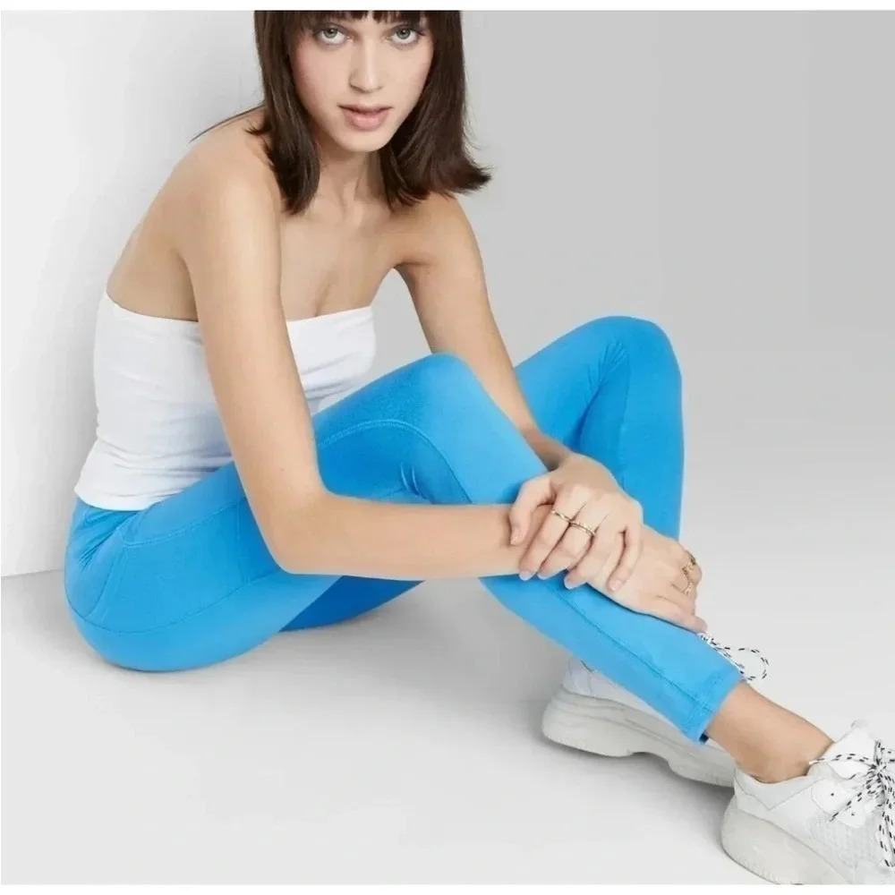 *Final Price* Wild Fable High-Waisted Ultra Soft Blue Leggings (XS) NWT - Picture 3 of 5